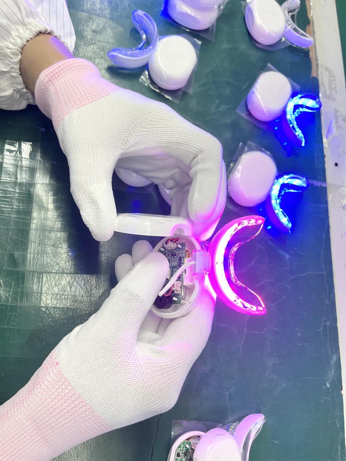 LED whitening device functional QC test during production